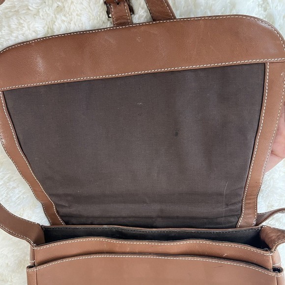 Hobo International Saddle Bag Messenger Brown Leather Shoulder Satchel Purse - Picture 10 of 16